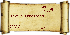 Teveli Annamária névjegykártya